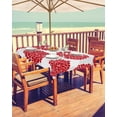 thumbnail image 2 of Outdoor Tablecloth Hydrangea Flowers Rectangle Patio Tablecloths 60x84, Waterproof Outside Table Cloths with Umbrella Hole and Zipper, Red Grey Floral Summer Table Cover for Outdoor Tables Garden, 2 of 5