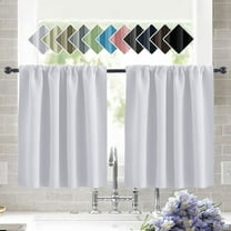 Bxaolu Thermal Short Blackout Curtains for Small Window, Darkening Curtains for Living Room/Bedroom/Kitchen (W29.9 x L36inch, Brown Set of 2 Panels, Top of Rod Pocket)