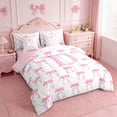thumbnail image 2 of Erosebridal Cute Bow 7-Piece Twin Bedding Sets For Kids,3D Cartoon Letter E Initial Monogram Bedding Comforter Set,Pink Reversible, 2 of 7