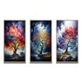 thumbnail image 2 of Designart "Blue Red Oak Tree Oak Euphony III" Floral & Botanical Framed Wall Art Set Of 3 - Blue Tree Oak Frame Canvas Set For Living Room Decor, 2 of 7