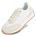 thumbnail image 3 of LUCKY STEP Womens Fashion Sneakers Trendy Tennis Shoes Stylish Retro Casual Shoes,Ivory White, 3 of 6