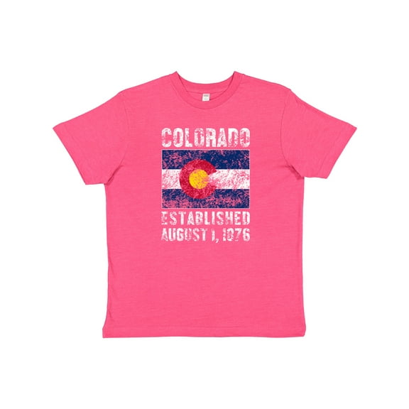 Inktastic Established August 1, 1876 Colorado Flag Youth T-Shirt