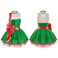 thumbnail image 3 of TSSOE Girls Christmas Santa Claus Leotard Dress Princess Ballet Dance Tutu Dress Dress Up Xmas Outfit Green 14, 3 of 4