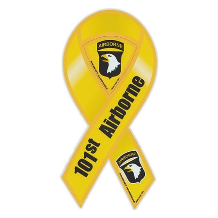 - Magnetic Bumper Sticker - 101st Airborne Division (Army, Screaming Eagles) - Ribbon Shaped Military Support Magnet - 4