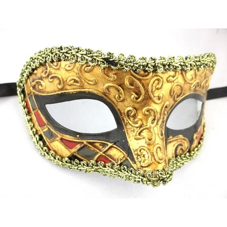 Black Gold Masquerade Mardi Gras Prom New Years Ball Mask
