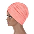 thumbnail image 2 of GreatBaby Ladies' Fashion Solid Color Nail Bead Headband Hat Muslim Headband Hat Spring summer For Daily Wear Functional and Stylish Choice(Watermelon Red,Free Size), 2 of 4