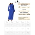 thumbnail image 6 of DARING DIVA Plus Size Women's Turtleneck Long Sleeve Bodycon Dress 1X Royal Blue, 6 of 6