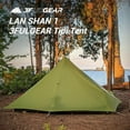 thumbnail image 4 of 3FULGEAR, Ultralight Hiking Tipi Tent, Pole-less Mono Silicone Coated  Backpacking Tent, Pro Trekking Lightweight Pyramid Tent, Waterproof & Windproof & Tear-resistant Tent, 4 of 17