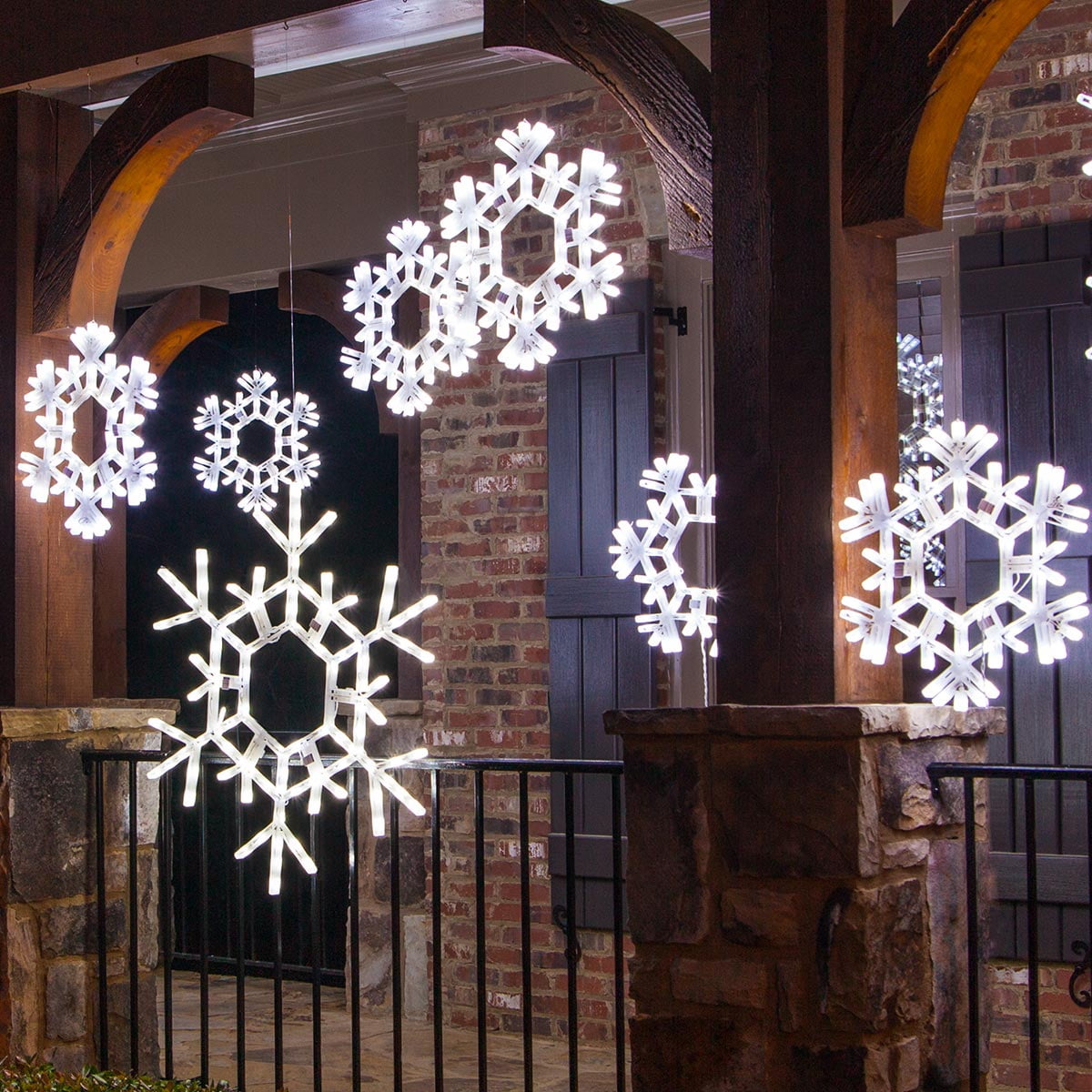 Lighted Outdoor Snowflakes 70 Cool White Lights 20 Led Folding