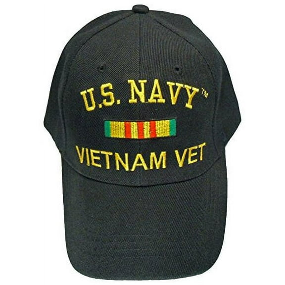 US Navy Vietnam Vet Cap Black United States War Veteran Hat Mens