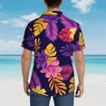 thumbnail image 4 of Disketp Hawaiian Shirts For Men,Purple Flower Print Mens Casual Short Sleeve Button Down Shirts Beach Shirt, 4 of 7