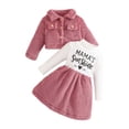thumbnail image 4 of GRATEDREAM Toddler Baby Girl Dress and Cardigan 2 Piece Girl Christmas Outfit Dress and Long Sleeve Crop Coat Set for 4-5Y Pink, 4 of 8
