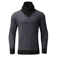 thumbnail image 3 of Gibobby Suéter para hombre Suéter de lana merina con cuello alto para hombre, ropa de otoño e invierno, suéter de cachemira grueso y cálido(Gris oscuro,G), 3 of 5