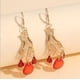 thumbnail image 5 of Granjero Gordo Pendientes colgantes de estilo retro con diseño único y nuevo para mujer, joyería étnica bohemia vintage (oro), 5 of 5