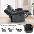 thumbnail image 2 of Bonzy Home Manual 3-Seat Reclining Sofa — Wide Backrests & Headrests, Gray, 2 of 7