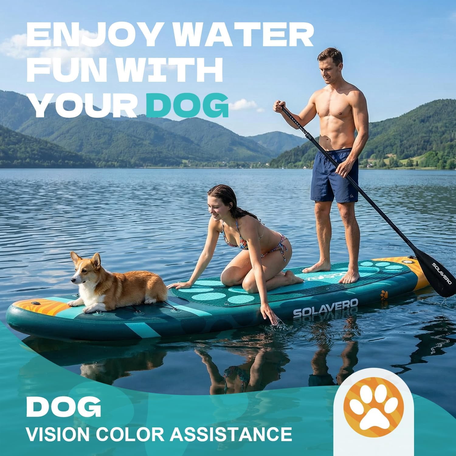 SOLAVERO 10'6" Inflatable Stand Up Paddle Board, Ultra-Light SUP Board with Accessories, Anti-Slip EVA Deck for Adults