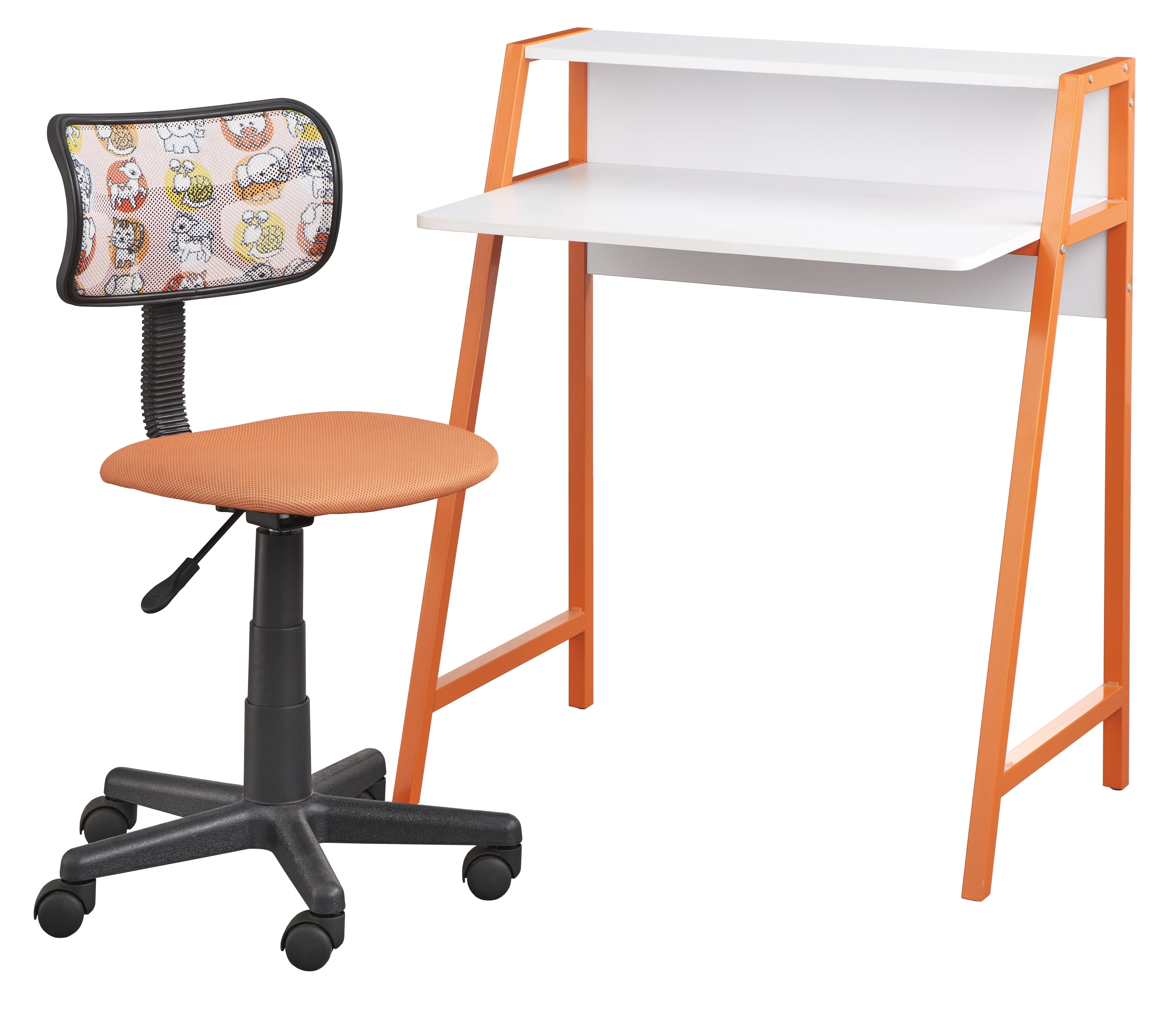 TMS Focus Kids Task Chair with Adjustable Height & Swivel, Orange