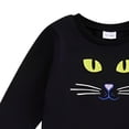 thumbnail image 4 of BOOMNY Halloween Girls 2 Peice Outfit Sets Hallowmas Black Cat Graphic Long Sleeve Tops Mesh Skirts Sets for Kids Comfy Clothing Set, 4 of 5