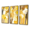 thumbnail image 3 of Designart "Dreams in Mustard Yellow Retro Watercolor II" Modern Midcentury Framed Wall Art Set Of 3 - Yellow Abstract Midcentury Frame Gallery Set For Office Decor, 3 of 6
