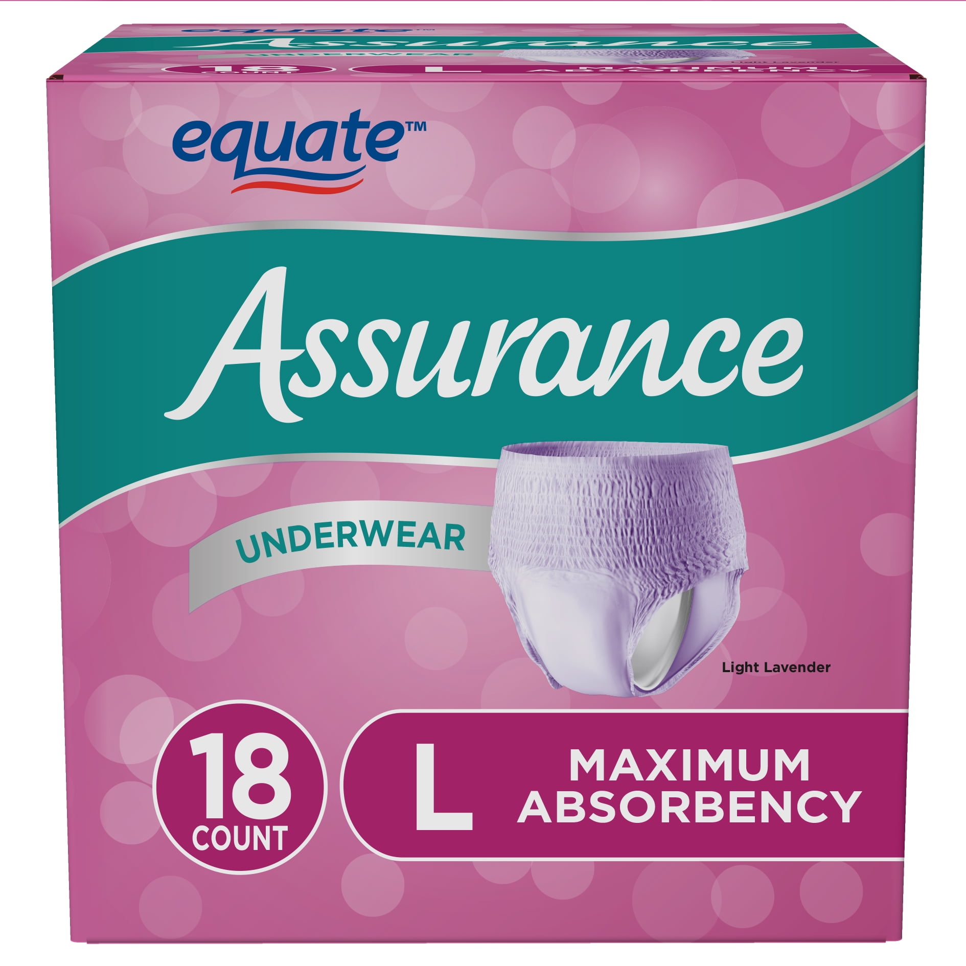 Assurance Incontinence Underwear for Women, Maximum, L, 18 Ct