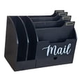 thumbnail image 4 of Organizador de Correspondencia de Madera con Múltiples Compartimentos y Cajón para Ordenar Cartas Sobres Papeles Accesorios Adecuado para Oficina negro, 4 of 8