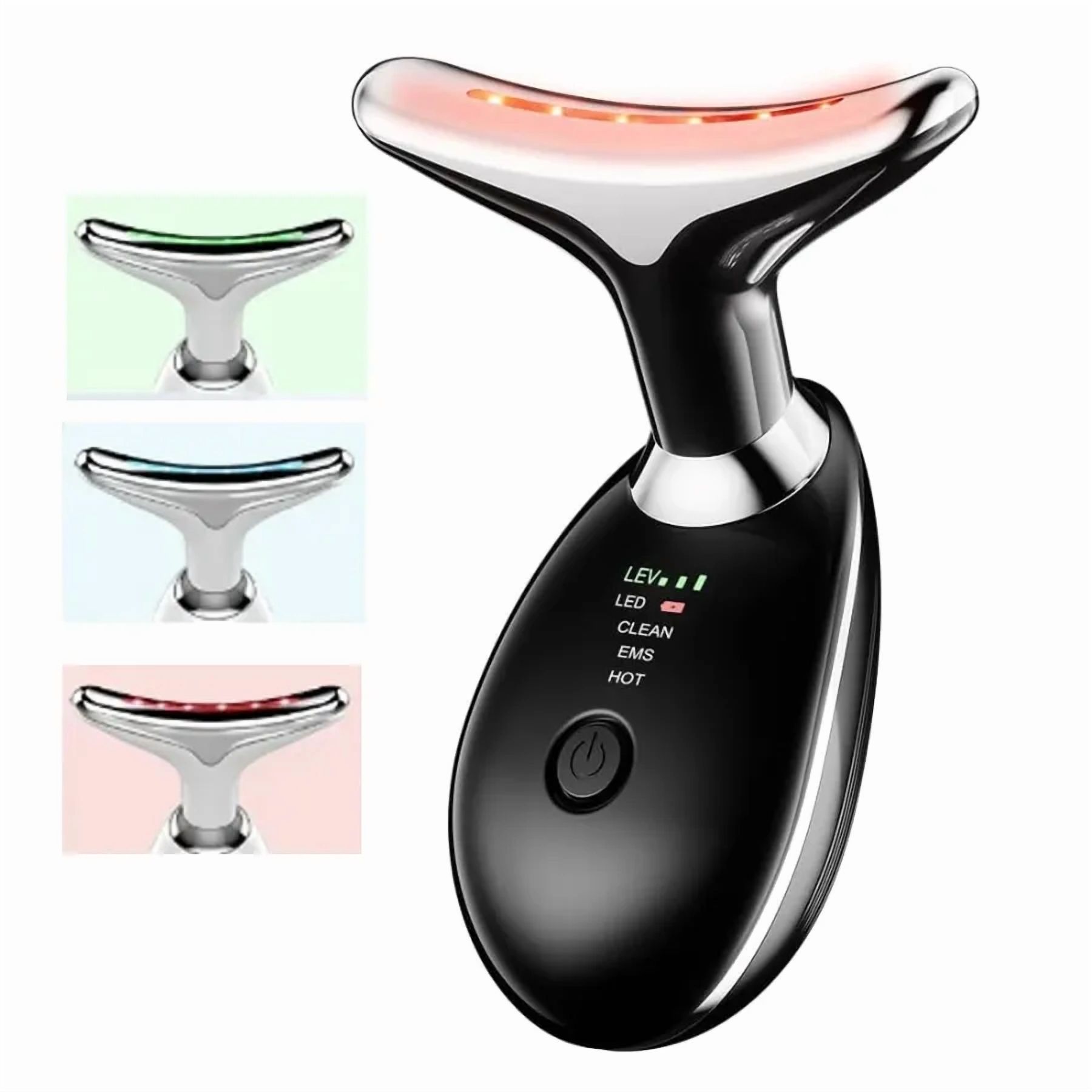 Facial and neck massager, anti-wrinkle facial device, 3-color EMS for anti-wrinkle, reduces double chin