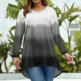 thumbnail image 5 of Abcomgle Plus Size Tops for Women 4x-5x Sexy Crew Neck Tunic Shirts Gradient Graphic Tees Long Sleeve Blouses Dressy Casual Tunic Tops,5XL, 5 of 5