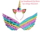 thumbnail image 2 of Bonita diadema de unicornio con alas de ángel, disfraz de princesa unicornio arcoíris para niña, fiesta de cumpleaños, decoración de Halloween, accesorios para fotos, 2 of 5