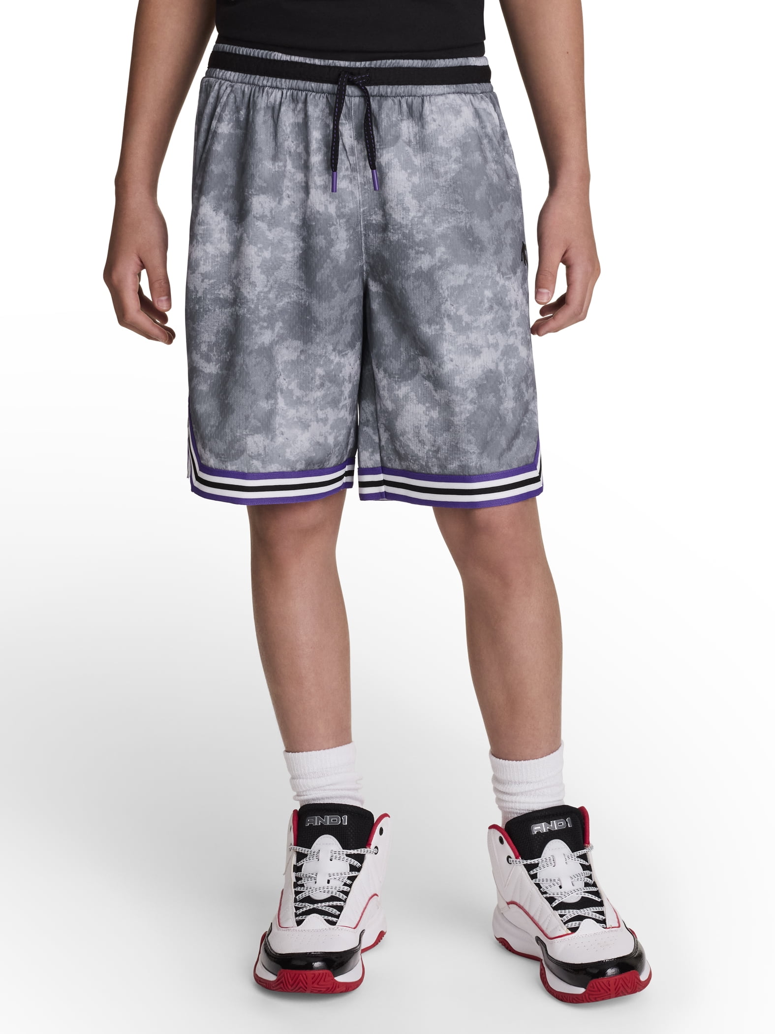 AND1 Boy's Athletic Performance Challenger Short 8" Inseam, Sizes 4-18