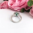 thumbnail image 4 of HeartsAndYou 4ct Oval Natural Emerald Moissanite Accent Floral Ring 100% 14k SOLID White Gold, 4 of 8
