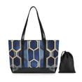 thumbnail image 7 of FORMRS Canvas Laptop Tote Bag for Women with 15.6" Computer Compartments Shoulder Handbag, Blue Hexagon Pattern, 7 of 7
