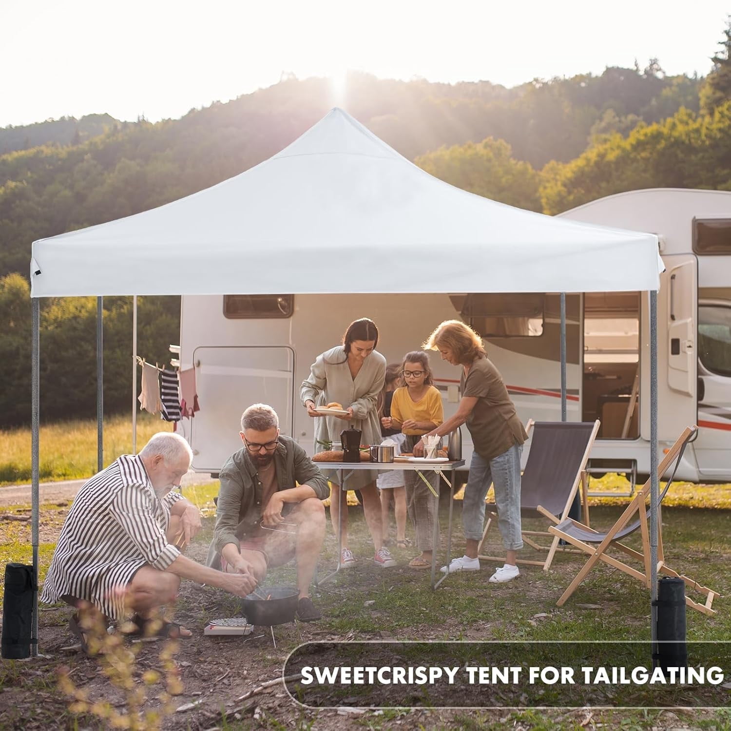 Bigleap Canopy Tent 10x10 Pop Up Canopy Heavy Duty Canopy Tents for Parties Backyard Waterproof Portable Tent Pop Up Shade Canopy with Sand Bags, White