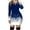 Blue, variant on Lilgiuy Women Christmas Snow Soft Round Neck Long Sleeve Halter Tie-Dye Color Block Printing Maxi Casual Ladies Dress