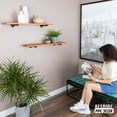 thumbnail image 5 of PIPE DECOR Sunset Cedar 36” W Solid Wood Wall Shelves with Black Industrial Pipe Brackets 2 Pack, 5 of 9