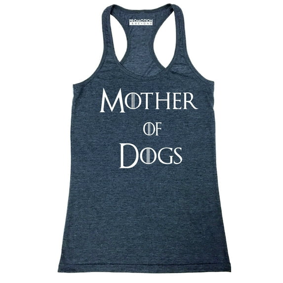 P&B Mother of Dogs Funny Women's Tank Top, Heather Navy, M