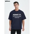 thumbnail image 3 of Whichone Mens Admit It Life Would Be Boring Without Me Funny Saying T-Shirt Navy Blue 3X-Large, 3 of 9