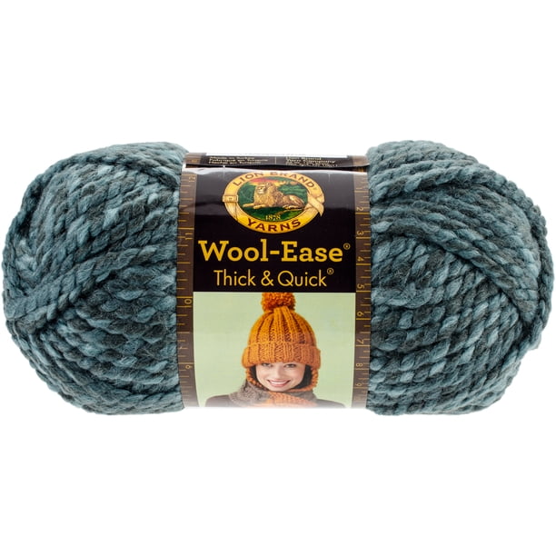 Lion Brand Wool-Ease Thick & Quick Yarn - Blue Jay Super Bulky Yarn For Knitting