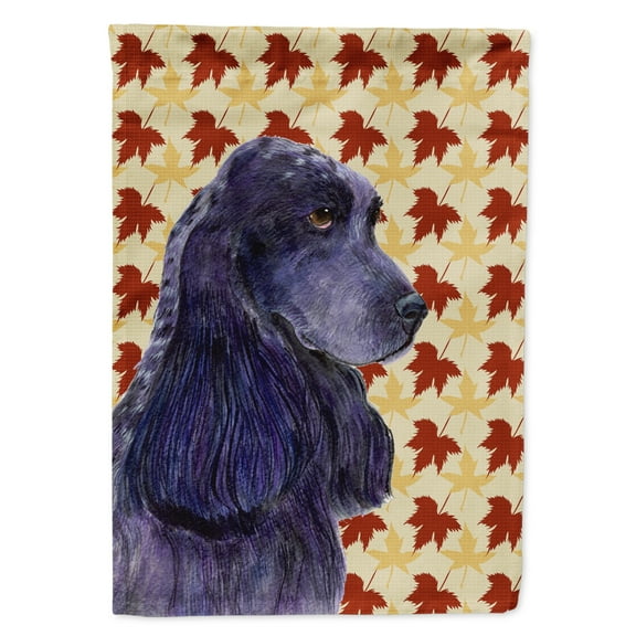Carolines Treasures SS4385-FLAG-PARENT Cocker Spaniel Fall Leaves Portrait Flag  multicolor