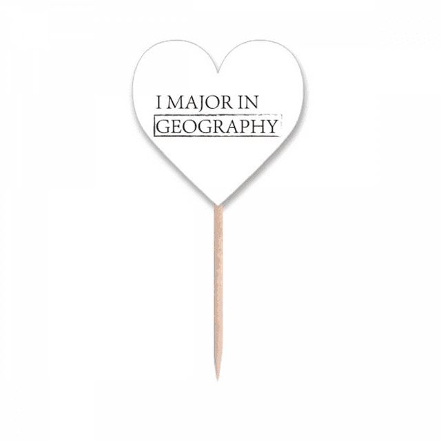 Citation I Majeur en Géographie Cure-Dent Drapeaux Coeur Lable Cupcake Pics