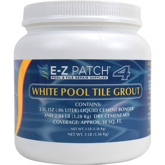 4 White Pool Tile Grout for DIY & Pro Repairs - Color Adjustable Grout Refresh (3 Pounds)