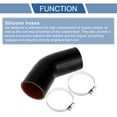 thumbnail image 4 of Unique Bargains 1 Set 65mm/2.56" ID 102mm/4.02" Length 45 Degrees Black Red Car Silicone Hose with Clamps Coolant Hose Universal, 4 of 7