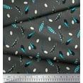 thumbnail image 2 of Soimoi Gray Japan Crepe Satin Fabric Dot & Feather Print Sewing Fabric Yard 42 Inch Wide, 2 of 3
