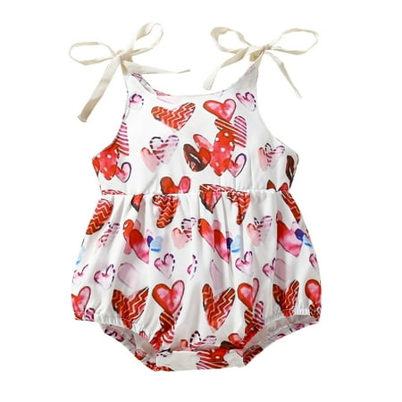 

ZHAGHMIN Baby Dress Romper Open Back Girls Valentine S Day Sleeveless Hearts Printed Romper Bodysuits Clothes Girls Leotard Ballet Toddlers Girls Leotards Dance Short Sleeve Leotard Plain Leotards F
