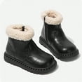 thumbnail image 7 of Linfrsh Warm Fur Baby Boots Infant Snow Boots Premium Soft Sole Anti-Slip Warm Winter Prewalker Toddler Boots Black,10.5, 7 of 7