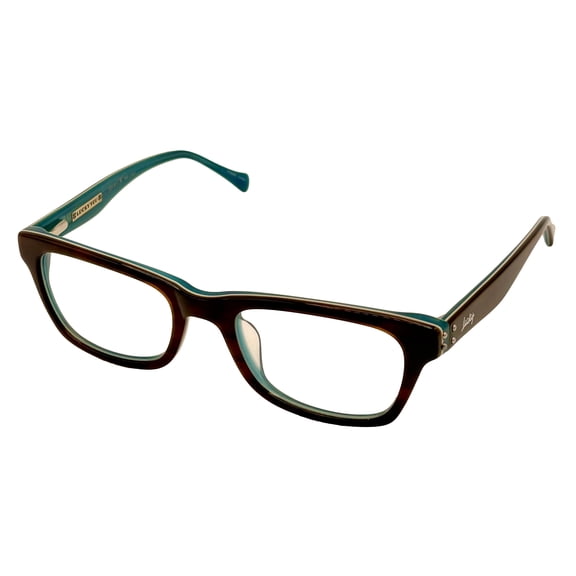 Lucky Brand Mens Ophthalmic Eyeglass Rectangle Brown Plastic Tropic 52mm