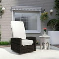 thumbnail image 2 of Topcobe Outdoor Wicker Swivel Lounge Chair, with Elevating Footrest, 360-Degree Spin, Waterproof Cushions, Khaki Fabric, 2 of 10