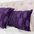 thumbnail image 4 of Home Soft Things 2-Pc Tatami Embroidery Plush Faux Fur pillow covers - Blackberry Wine - 14"x26", 4 of 8