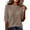 Brown, variant on Womens Polka Dot Half Sleeve Tops Crew Neck Elbow Length Loose Fit Shirts Dressy Casual Summer Fall Lightweight Basic Blouse Black XL