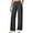 Dark Gray, variant on Women's Waisted Pull-On Stretchy Wide Leg Pants Business Casual Work Dress Trousers with Pockets