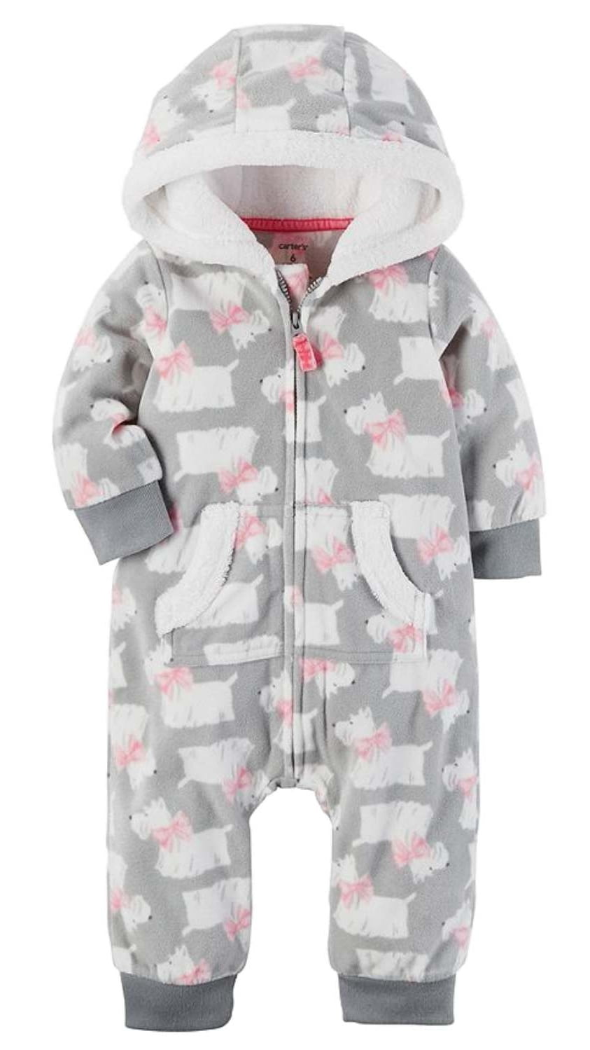 Carters Baby Girl Scottie Dog Coverall Bodysuit Hat Size Newborn 3 6 9 Months